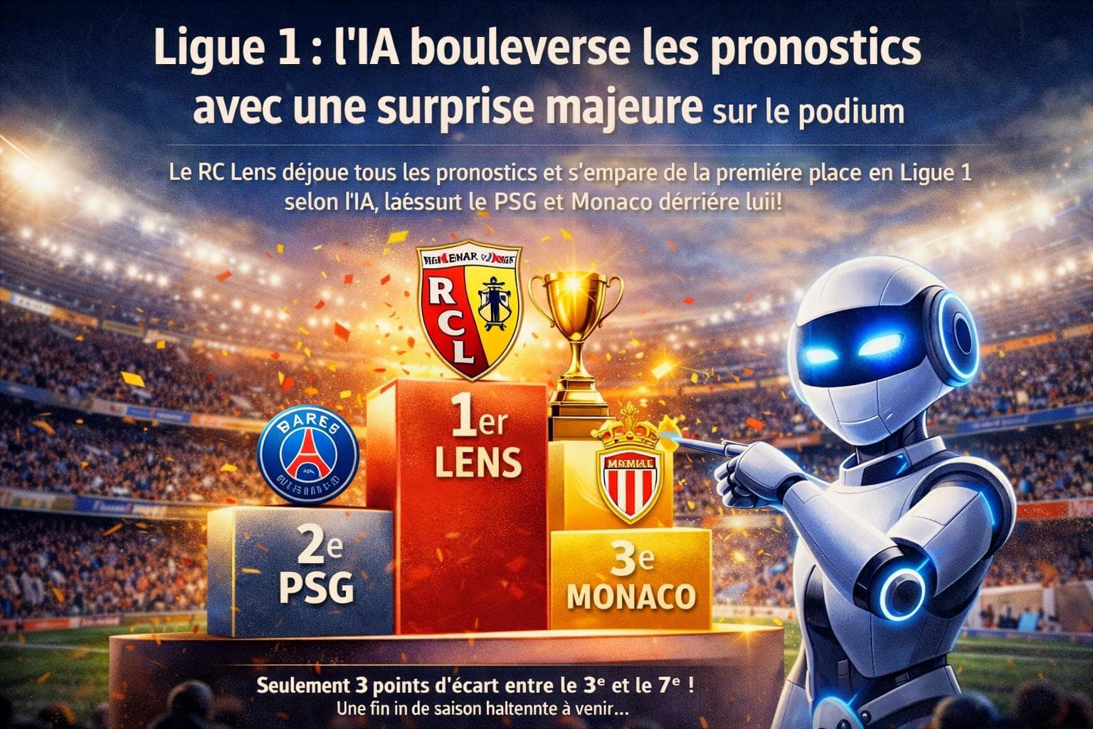 Ligue 1 : l’IA bouleverse les pronostics avec une surprise majeure sur le podium