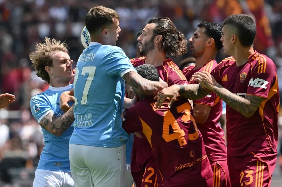 Roma-Lazio : Mancini, héros du derby, propulse Rome vers la Ligue des Champions